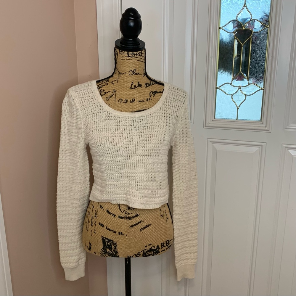 Freshman 1996 Crop Knit Scoopneck Long Sleeve NWT Sweater Size Medium
